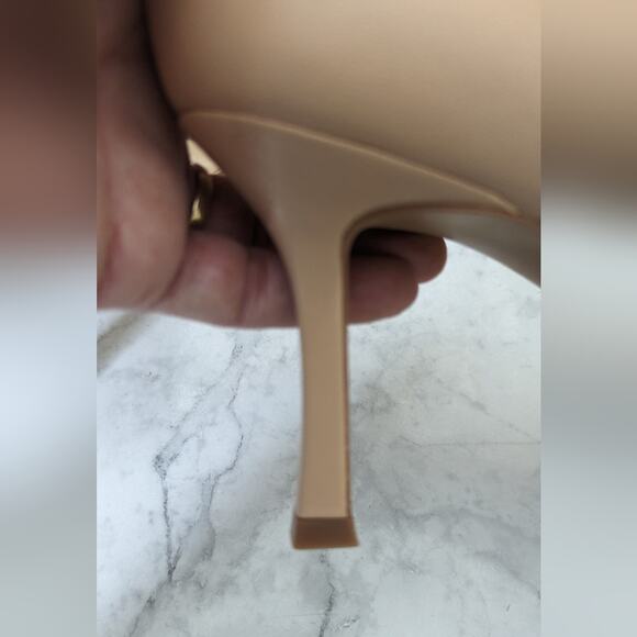 Vince Camuto Evansa nude open square toe jewelled ankle heels size 10 - Picture 9 of 12